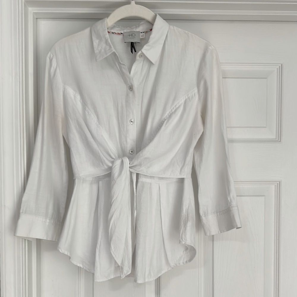 HD in Paris Anthropology White Button-Up Women's Top